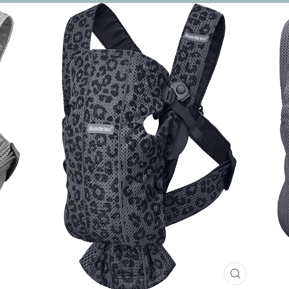 BabyBjorn Gray leopard mesh baby holder